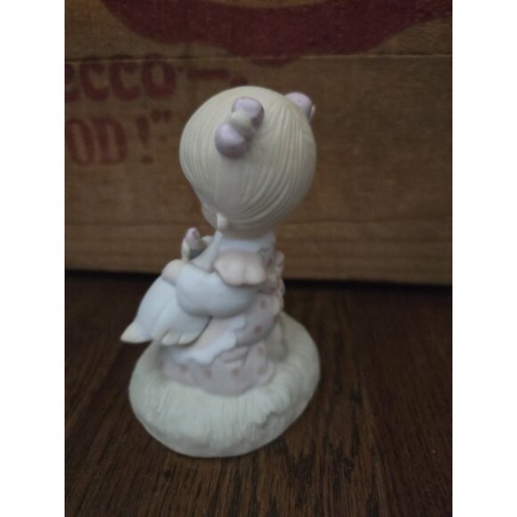 Vtg 1980 Precious Moments Girl Hugging Goose God Is Love E-5213  Retired NO BOX - Picture 6 of 9